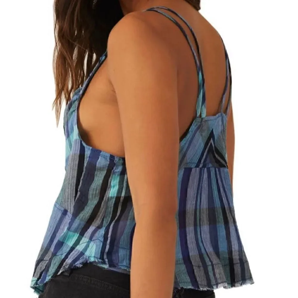 Free People | Plaid Cotton Tank Top